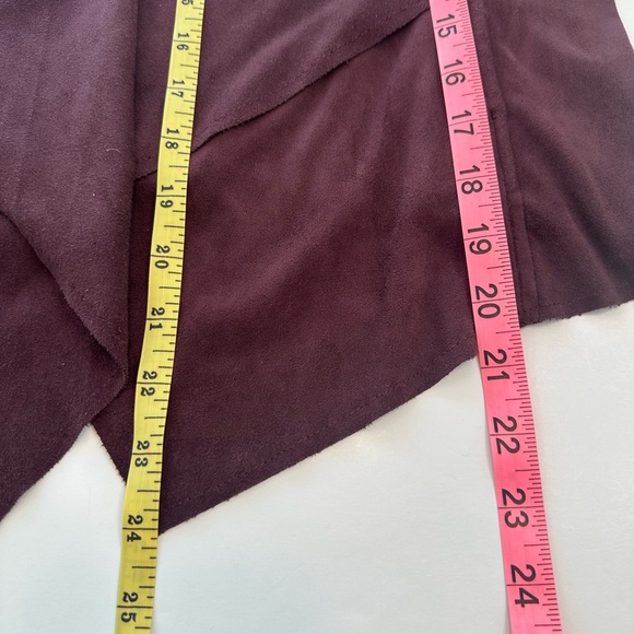 Kit from the Kloth Vegan Suede Draped Jacket Burgundy  Women’s Size Small Petite - Picture 12 of 15